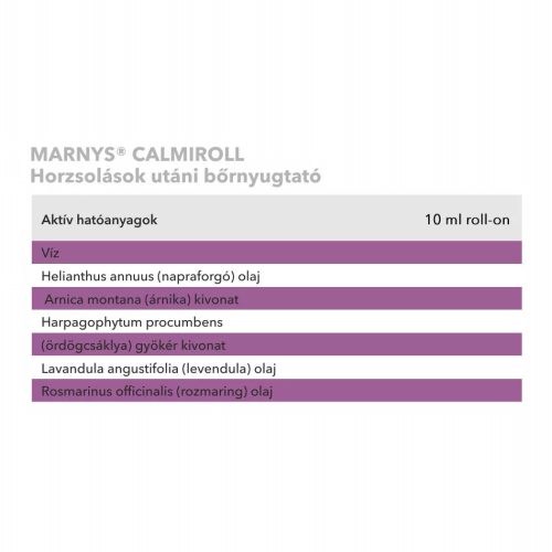 MARNYS CALMIROLL BŐRNYUGTATÓ ÉS HŰSÍTŐ ROLL-ON ZÚZÓDÁSOK UTÁN, 10ML, ROLL ON (GOLYÓS ÜVEG) KISZERELÉSSEL, KÜLSŐLEGES HASZNÁLATRA